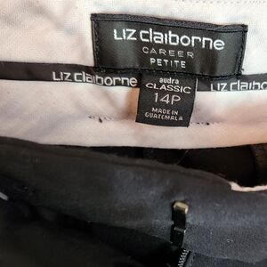 Liz Claiborne Classic Black Career Work  Pants Petite 14P